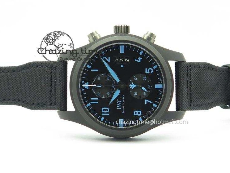MIROTIME 0505 Pilot Chrono IW388003 Real Ceramic V6F 1:1 Best Edition On Black Nylon Strap A StreetReady 7284